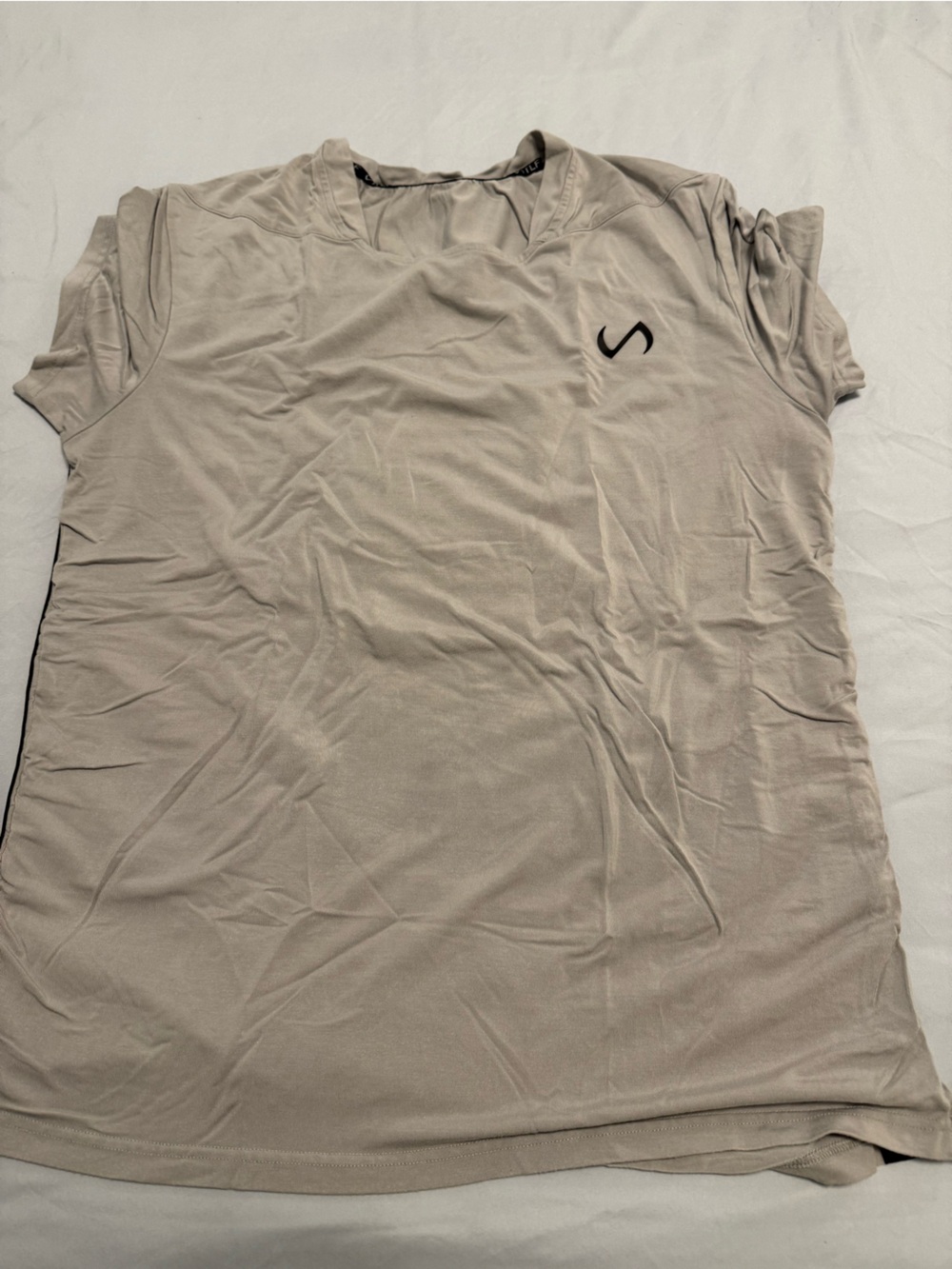 Tlf Short Sleeve Crew Tee in Light Beige with Subtle Logo